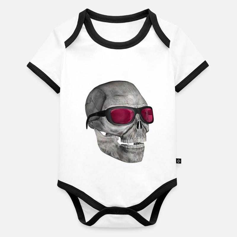 head with sunglasses Body Bébé bio contrasté manches courtes