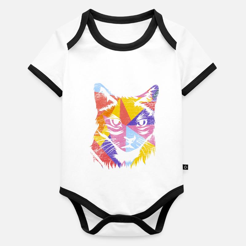 Cadeau de chats thaïlandais Body Bébé bio contrasté manches courtes
