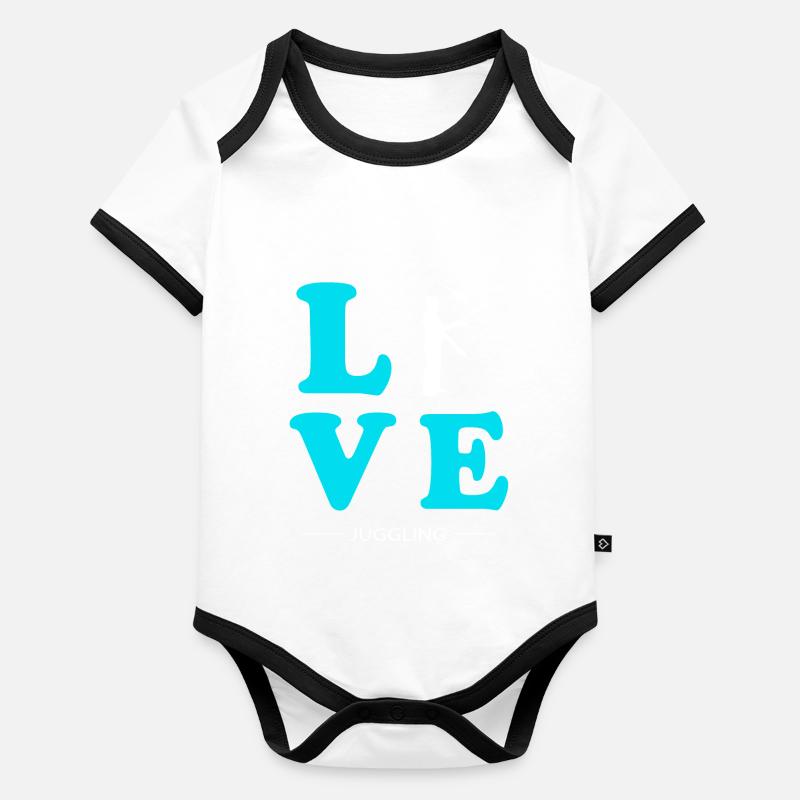 JUGGLING LOVE Baby Bio-Kurzarm-Kontrastbody