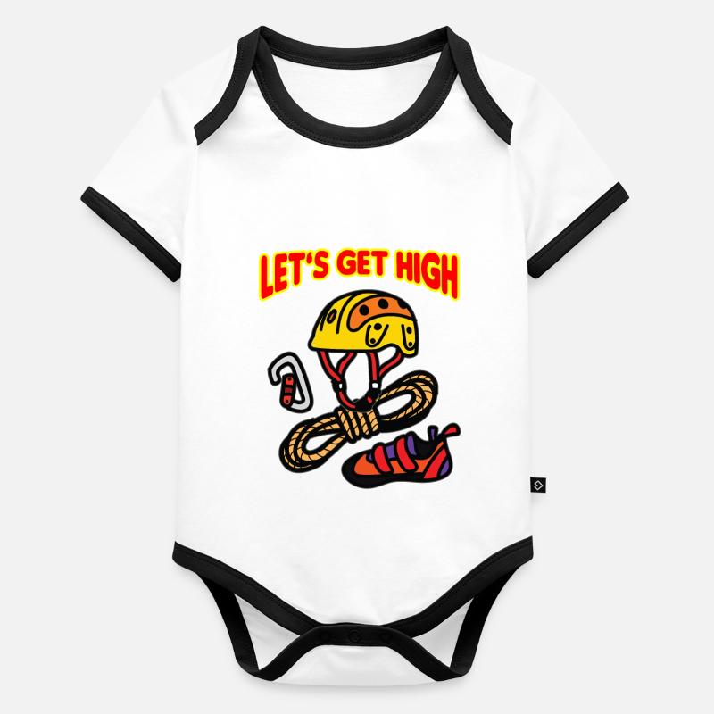 LETS GET HIGH Climbing Organic Baby Contrasting Bodysuit