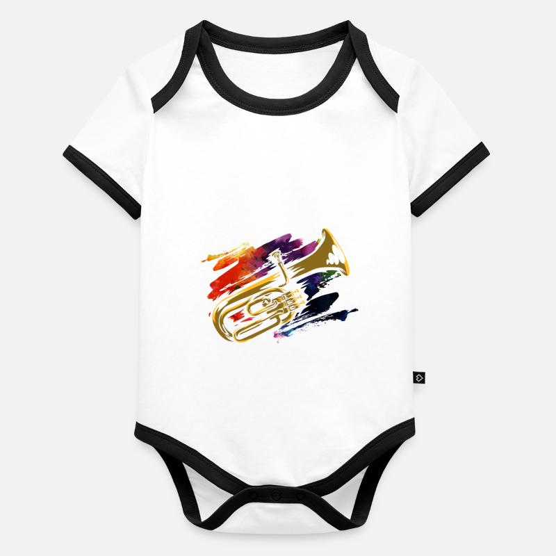 Cadeau de cor alto Body Bébé bio contrasté manches courtes
