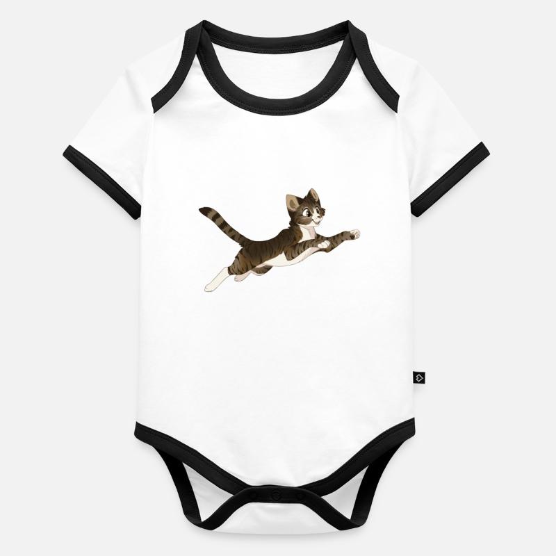 Katze Comic süß Baby Bio-Kurzarm-Kontrastbody
