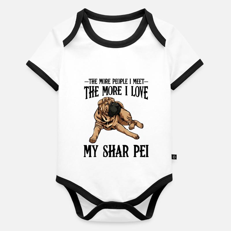 Shar Pei Body Bébé bio contrasté manches courtes