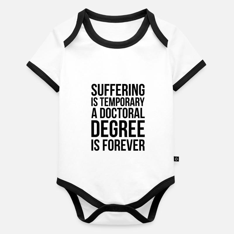 Doktortitel Doktor Doktorarbeit Promotion Geschenk Baby Bio-Kurzarm-Kontrastbody