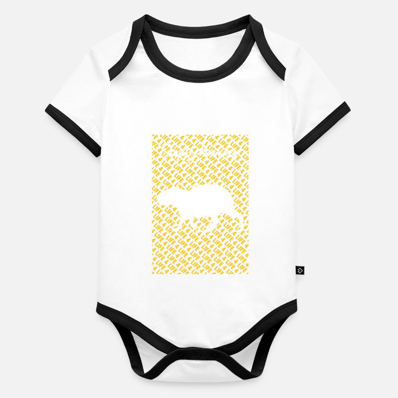 Pet Capybara Tshirt Baby Bio-Kurzarm-Kontrastbody