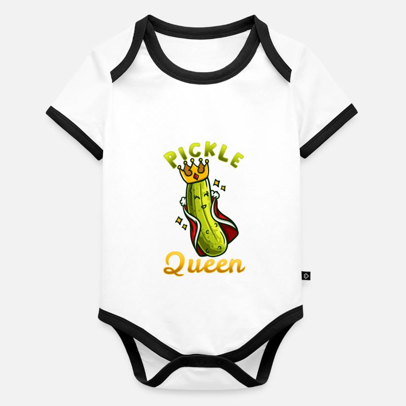 Concombre concombre marché hebdomadaire agriculteur végétalien Body Bébé bio contrasté manches courtes