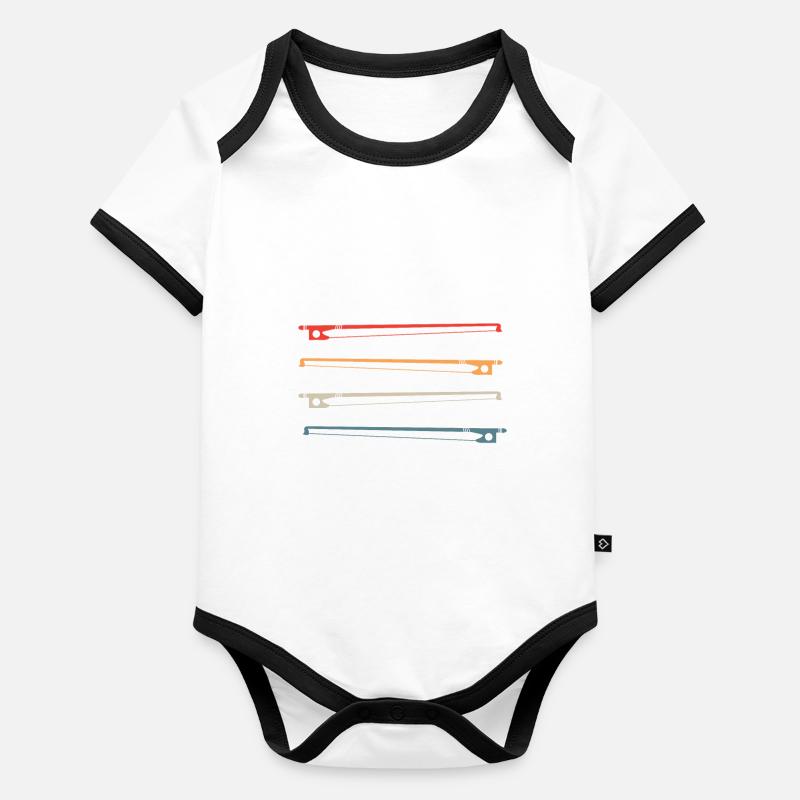 violoncelle Body Bébé bio contrasté manches courtes