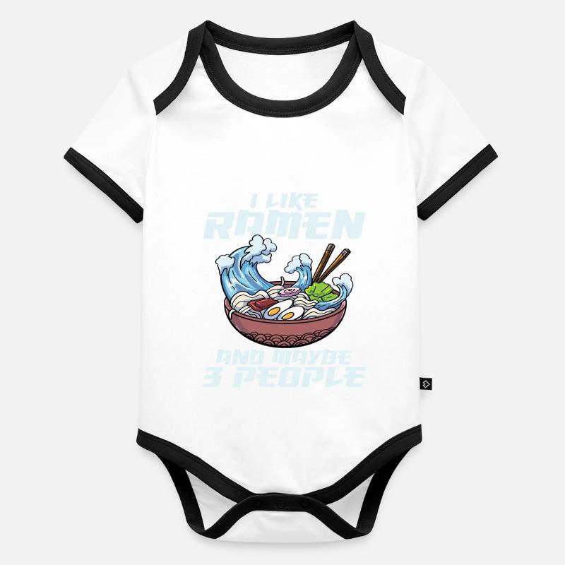 Ramen Lustig Baby Bio-Kurzarm-Kontrastbody