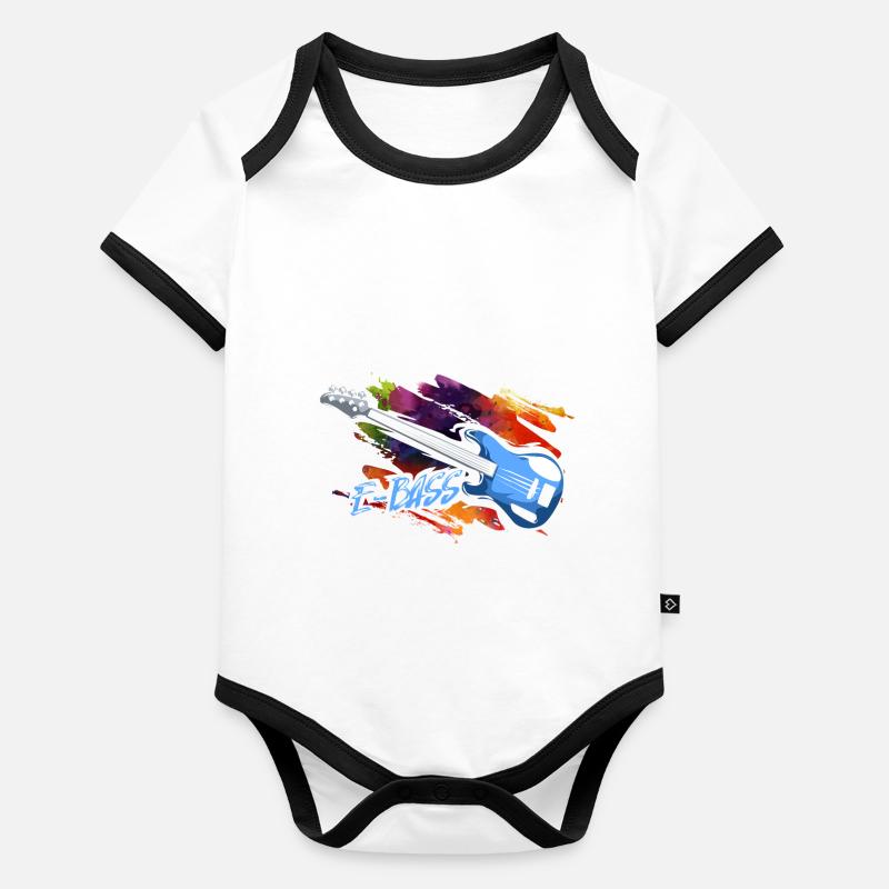 E-Bass Baby Bio-Kurzarm-Kontrastbody