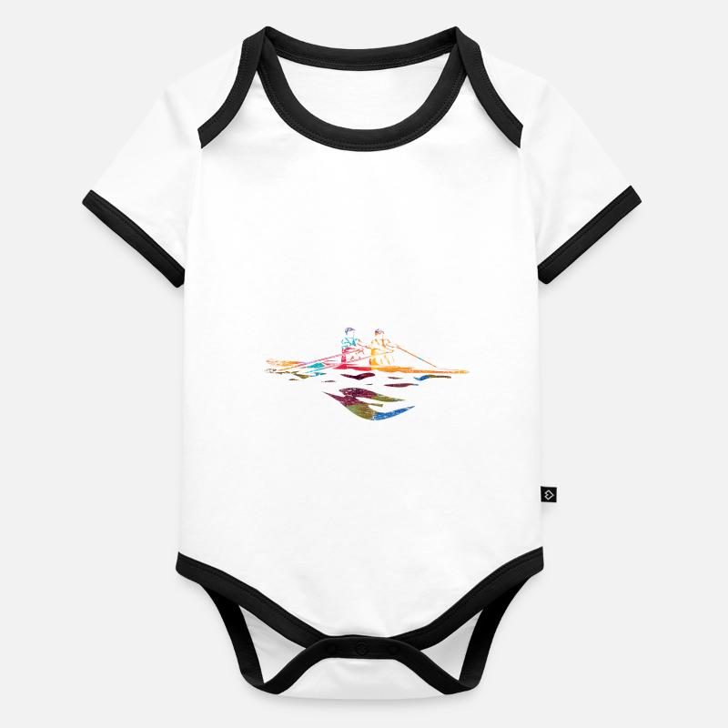 Cadeau d'aviron Body Bébé bio contrasté manches courtes