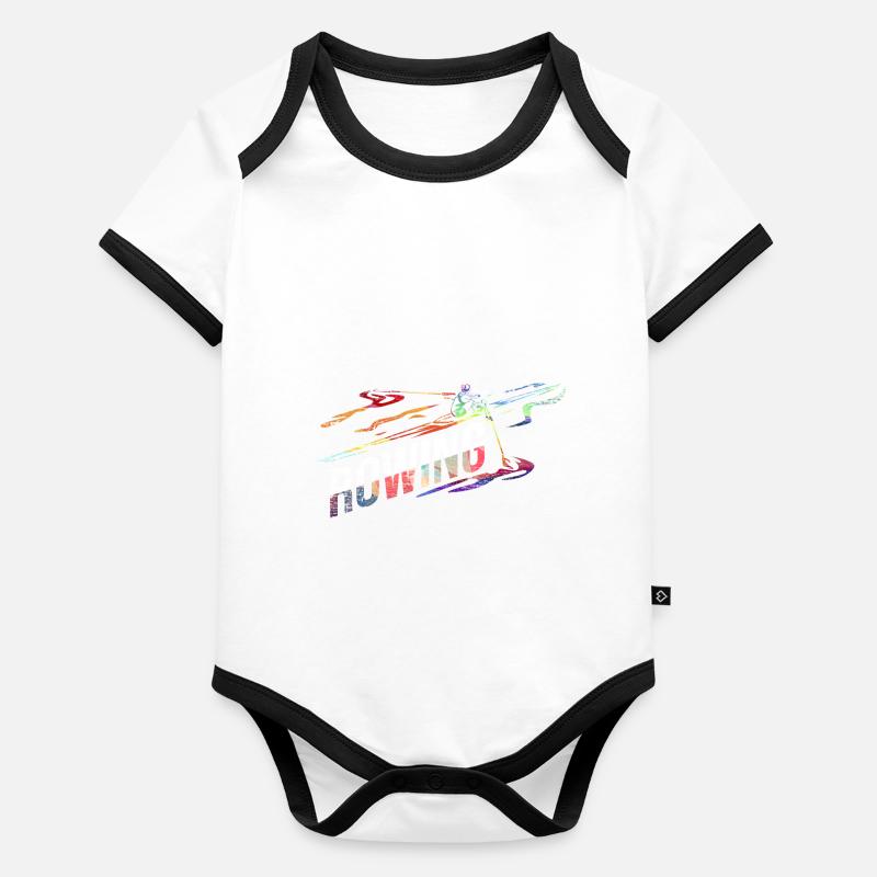 Rudern Baby Bio-Kurzarm-Kontrastbody