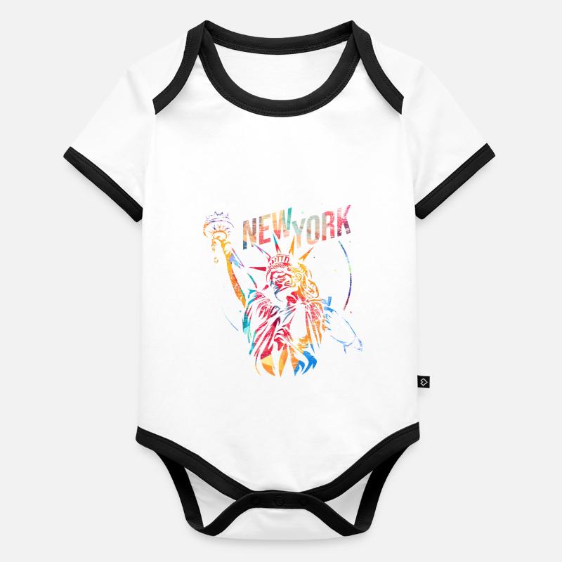 New Yorker Freiheitsstatue Baby Bio-Kurzarm-Kontrastbody