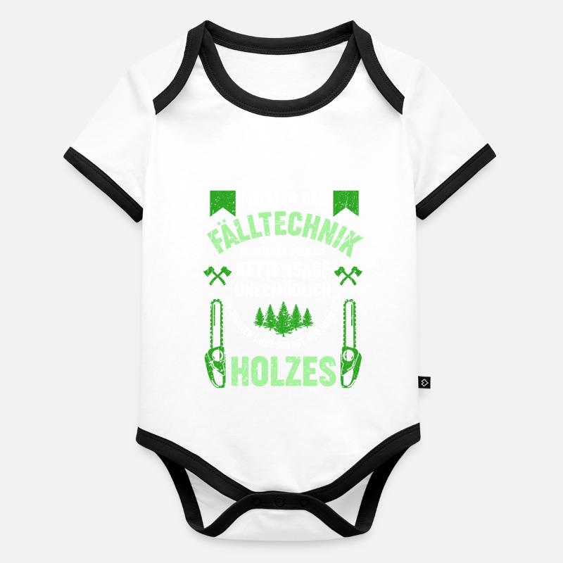 Meister der Falltechnik,Kettensäge,Herr des Holzes Baby Bio-Kurzarm-Kontrastbody