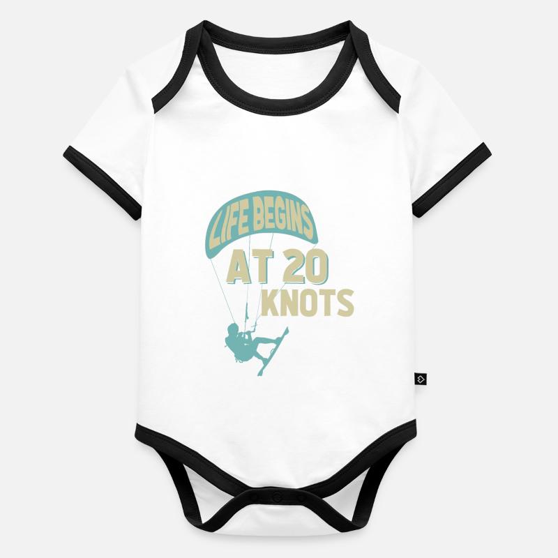 Kitesurfing Kitesurfer Kiteboarding Kiteboard Kite Baby Bio-Kurzarm-Kontrastbody