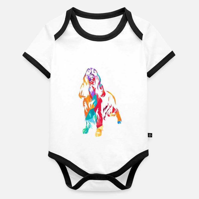 Anglais Springer Spaniel Body Bébé bio contrasté manches courtes