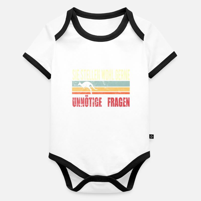 Fragen Känguru Baby Bio-Kurzarm-Kontrastbody