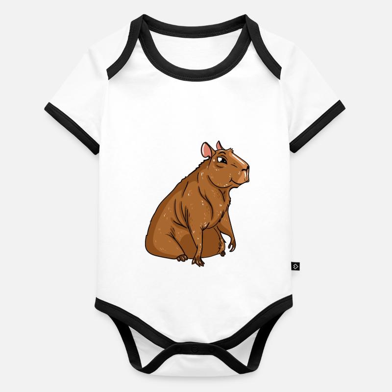Capybara Body Bébé bio contrasté manches courtes