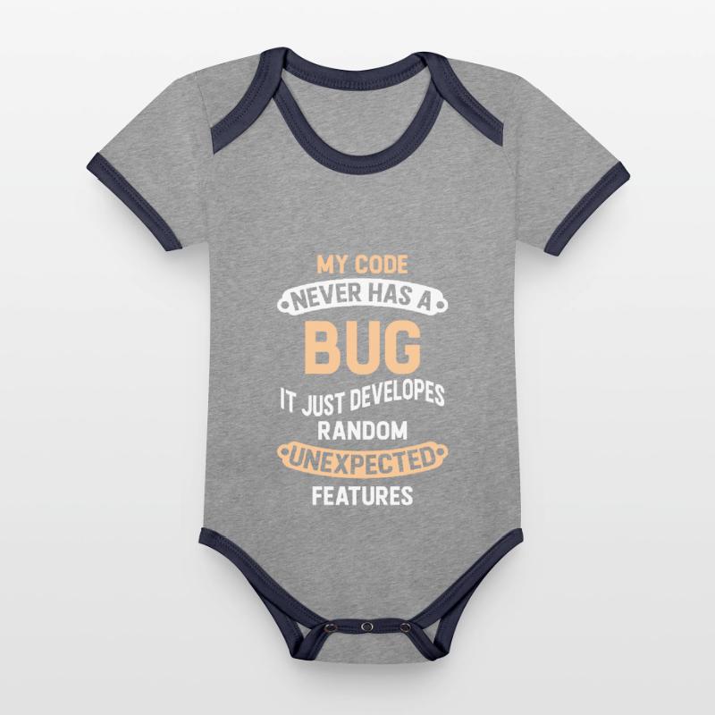 Programmierer - My Code Never Has A Bug Baby Bio-Kurzarm-Kontrastbody