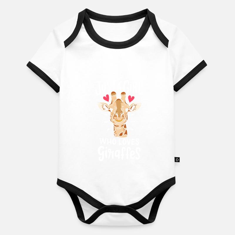 Giraffen Mädchen Baby Bio-Kurzarm-Kontrastbody