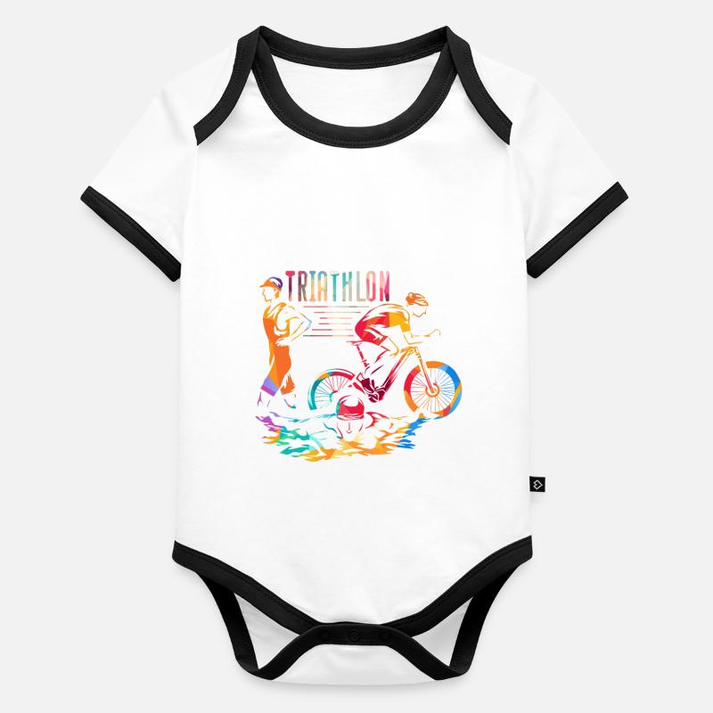 Triathlon Body Bébé bio contrasté manches courtes