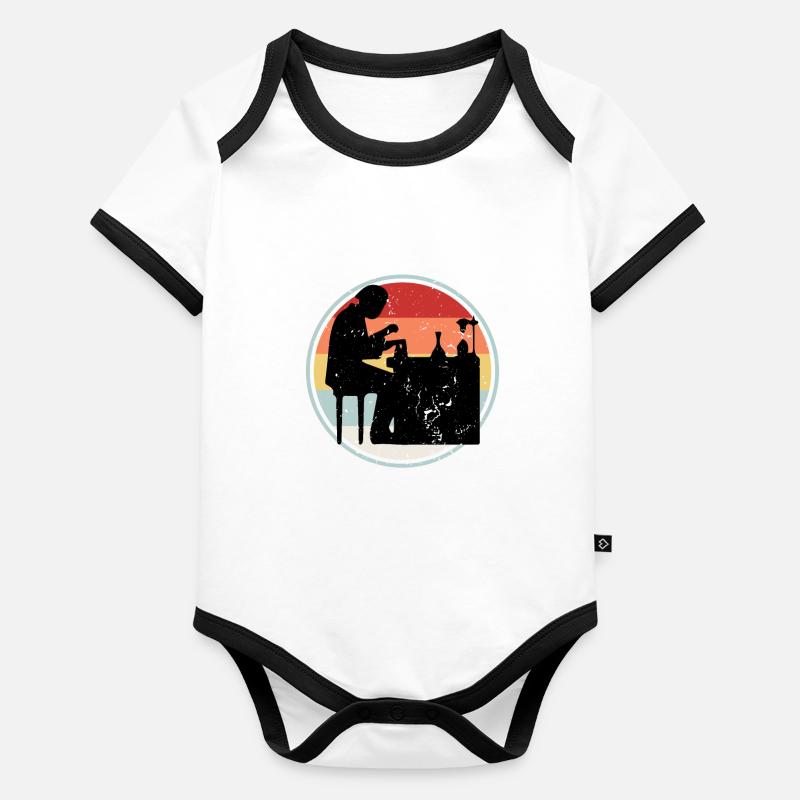 Microbiologiste VINTAGE COLLECTION Body Bébé bio contrasté manches courtes