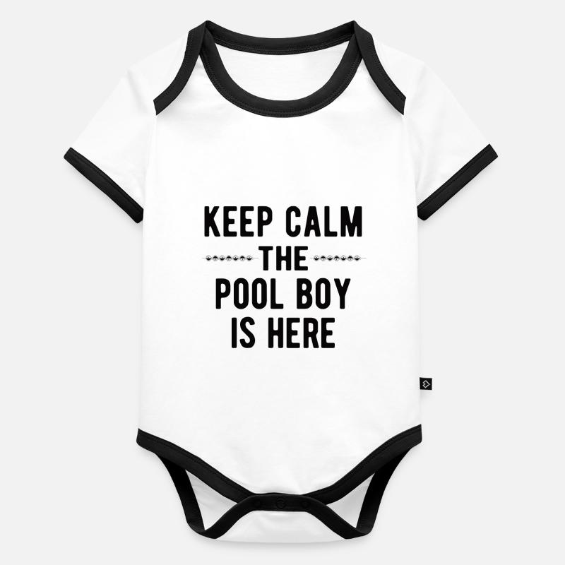 Pool Boy: Keep Calm Baby Bio-Kurzarm-Kontrastbody