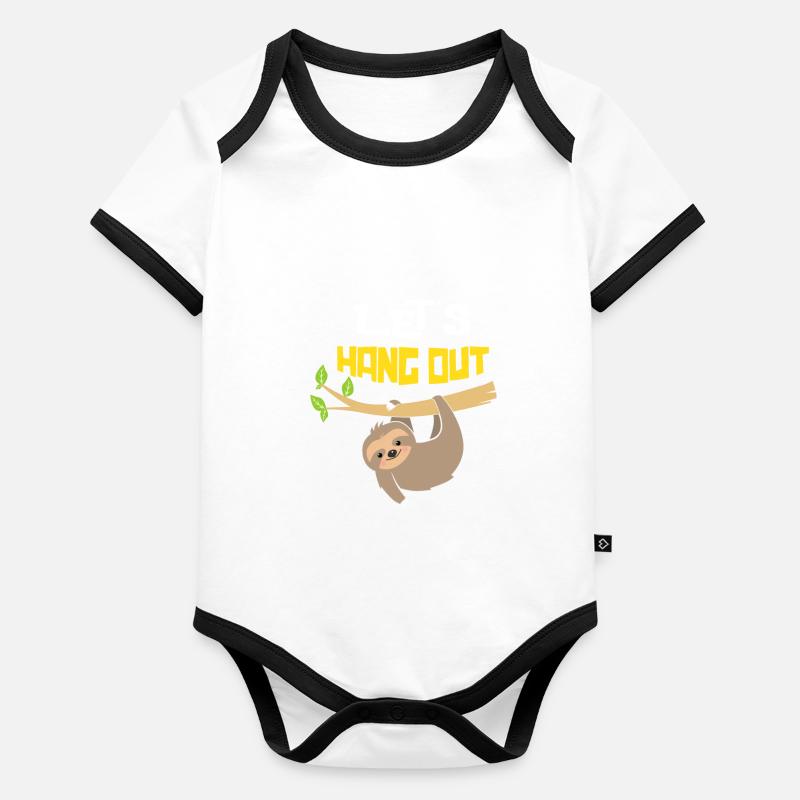 Faultier Baby Bio-Kurzarm-Kontrastbody