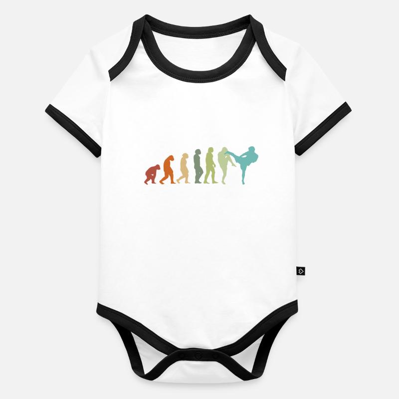 EVOLUTION Kickboxen Kickboxer Kampfsport vintage Baby Bio-Kurzarm-Kontrastbody