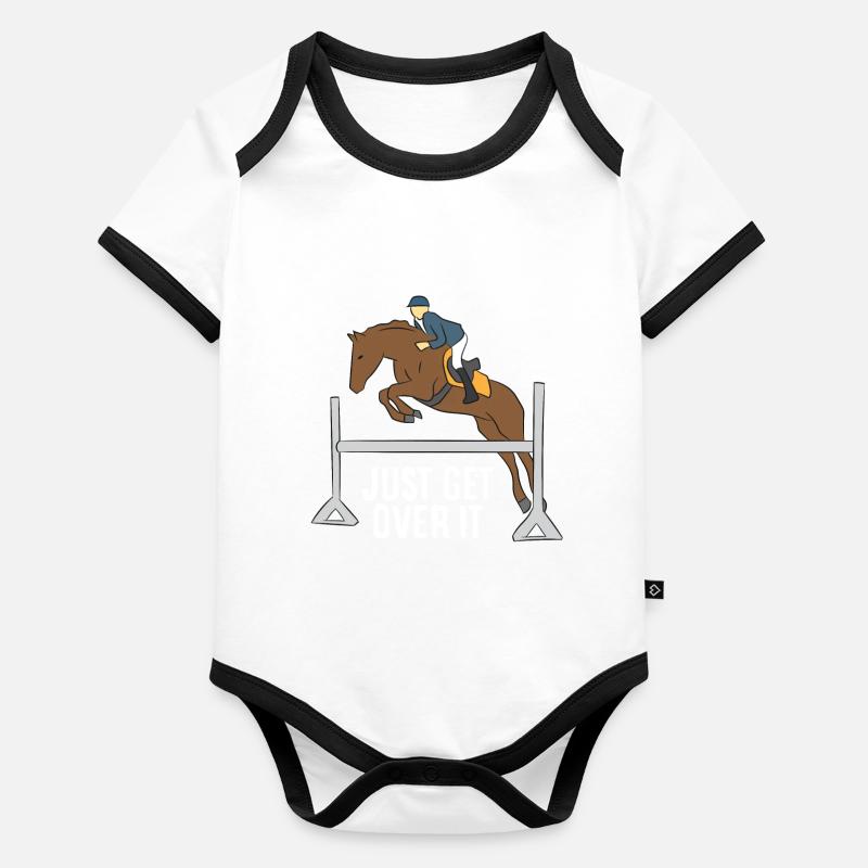 Hunter Jumper Horse Just Get Over It Equestrian Organic Baby Contrasting Bodysuit