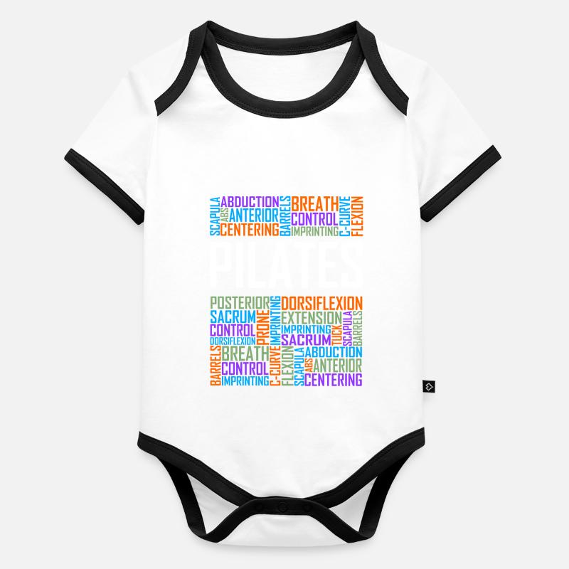 Mots Pilates Body Bébé bio contrasté manches courtes