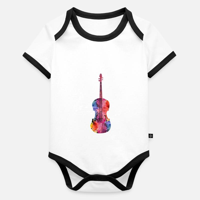 Violon Body Bébé bio contrasté manches courtes
