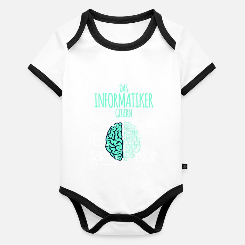 Informaticien programmeur informatique nerd geek Body Bébé bio contrasté manches courtes
