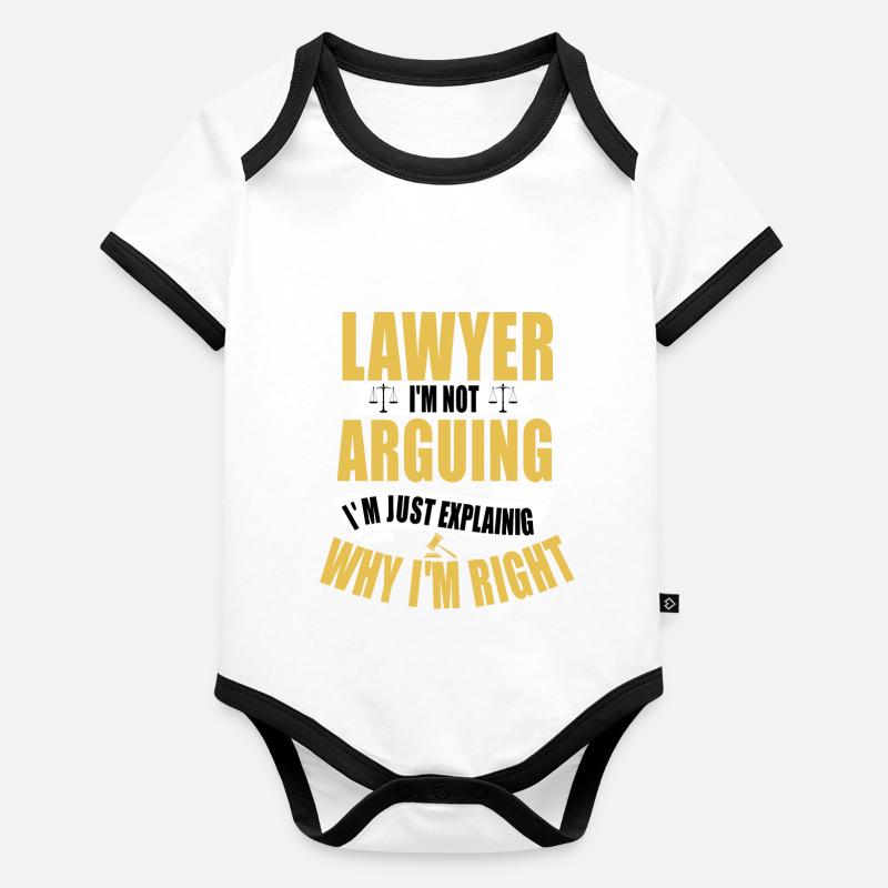 Anwalt Baby Bio-Kurzarm-Kontrastbody