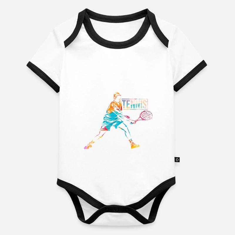 Tennis sport Organic Baby Contrasting Bodysuit