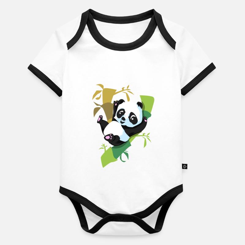 panda Organic Baby Contrasting Bodysuit