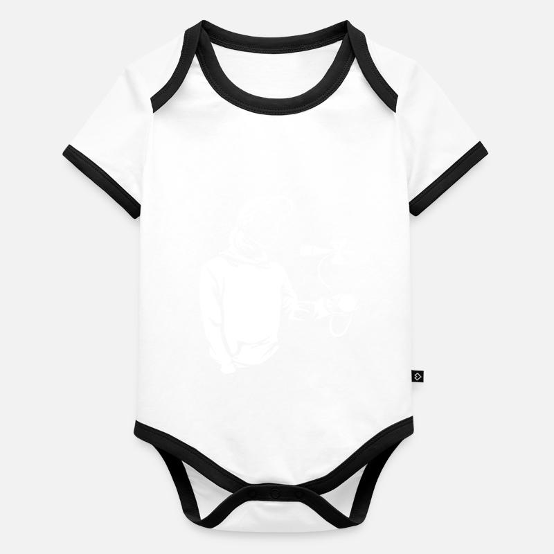 Kendama Geschicklichkeitsspiel Baby Bio-Kurzarm-Kontrastbody