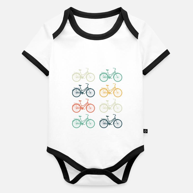 Vélos rétro Body Bébé bio contrasté manches courtes