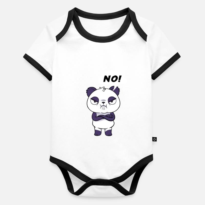 Angry Panda Wütendes Baby Panda Baby Bio-Kurzarm-Kontrastbody