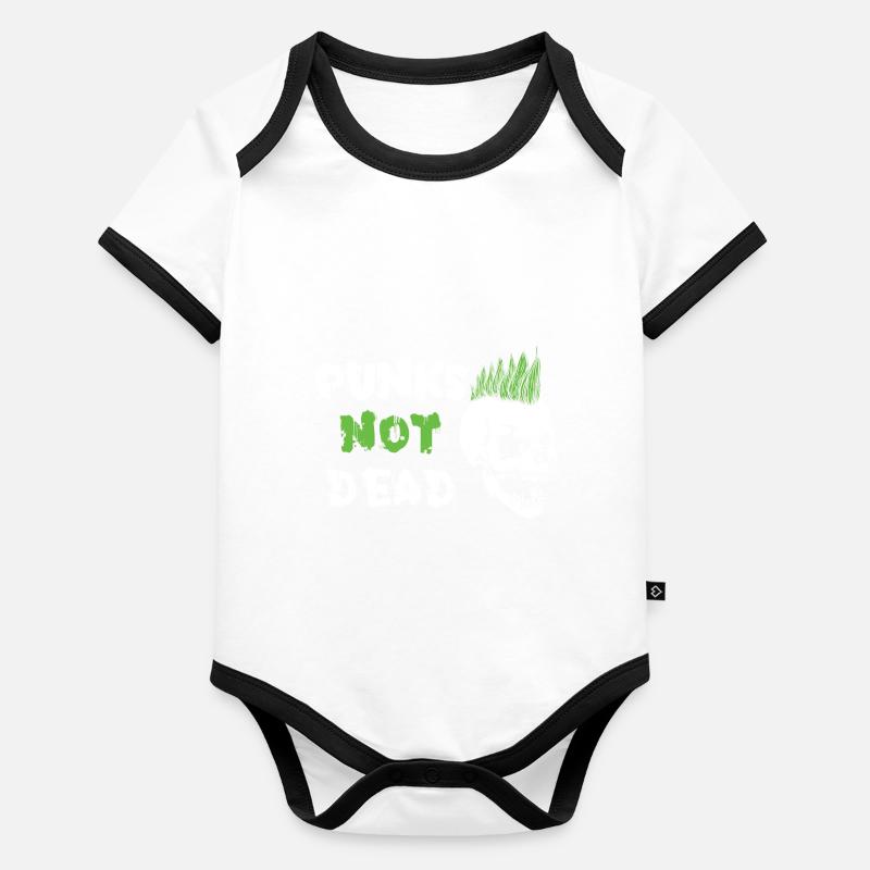 Punks Not Dead Anarchy Punker Totenkopf Skull Punk Body Bébé bio contrasté manches courtes