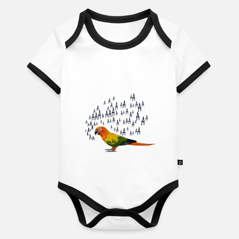 Oiseau tropical perroquet Body Bébé bio contrasté manches courtes