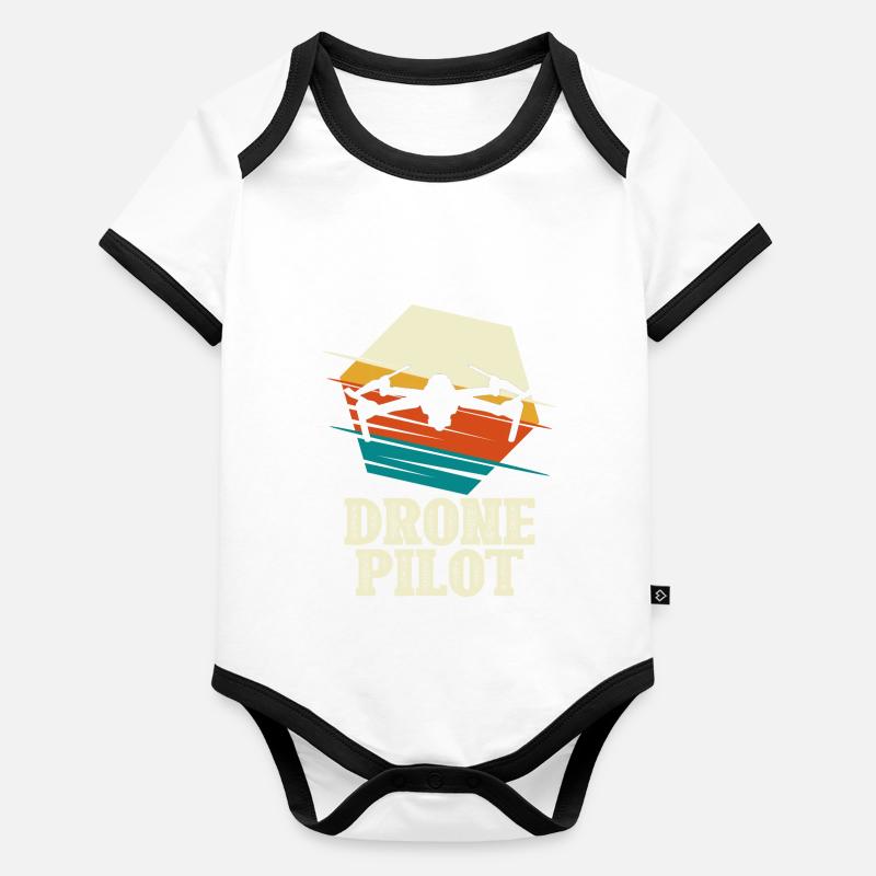 Pilote de drone - Multicopter Quadcopter Body Bébé bio contrasté manches courtes