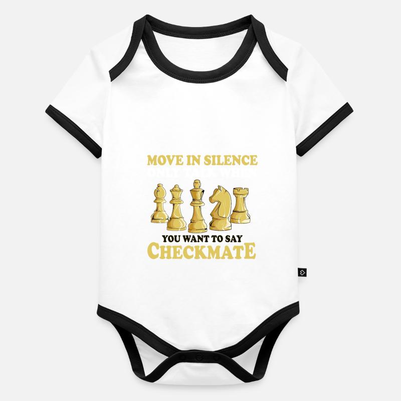 Chess chess board board game Chess Organic Baby Contrasting Bodysuit