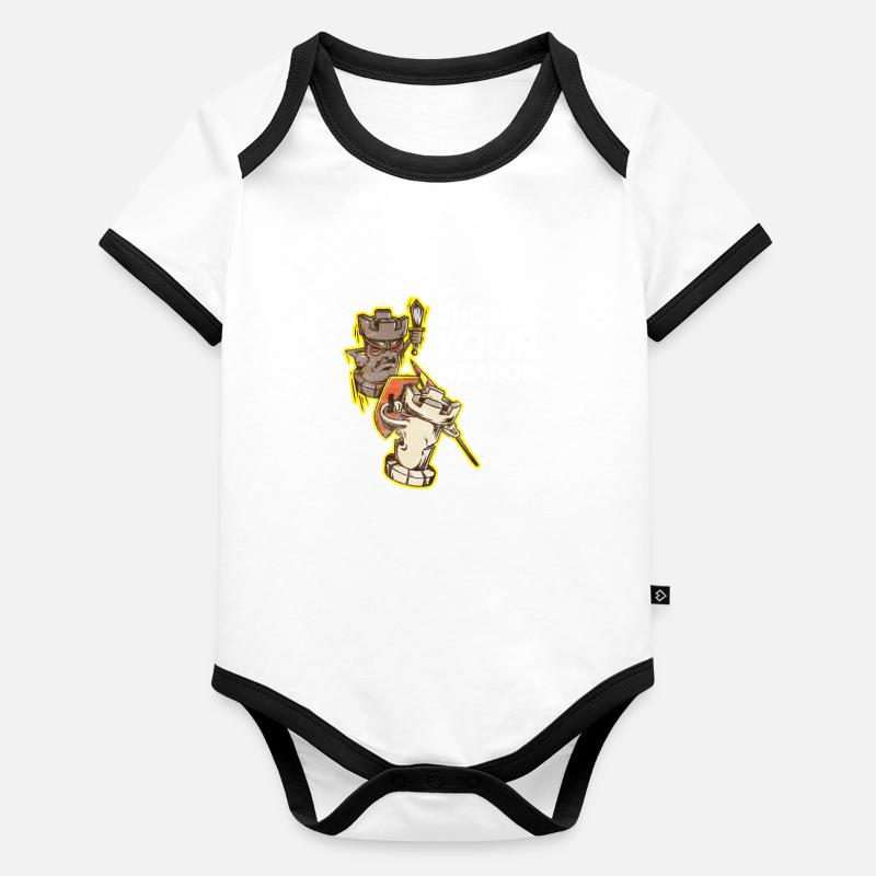 Chess chess player chess game chess pieces Organic Baby Contrasting Bodysuit