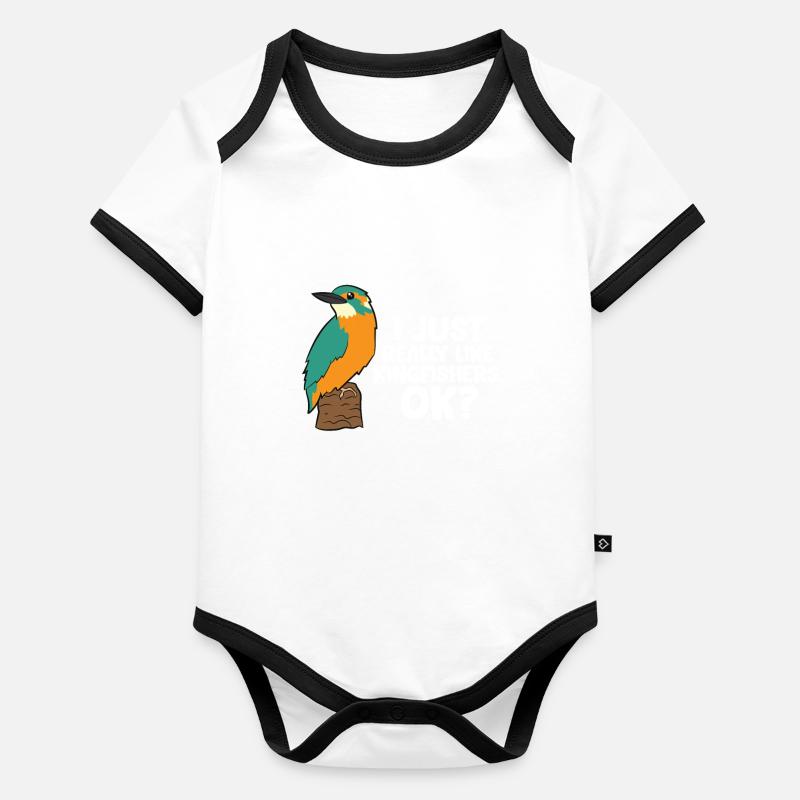 Je n’aime que les oiseaux de glace. Chers oiseaux de glace Body Bébé bio contrasté manches courtes