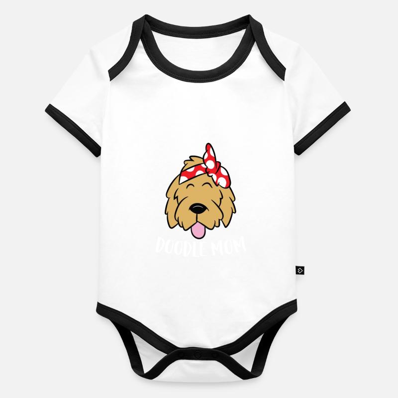 Doodle Maman Goldendoodle Maman Doodle Maman Body Bébé bio contrasté manches courtes