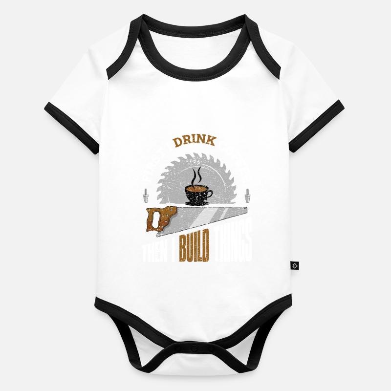 Cadeau de menuisier menuisier charpentier Body Bébé bio contrasté manches courtes