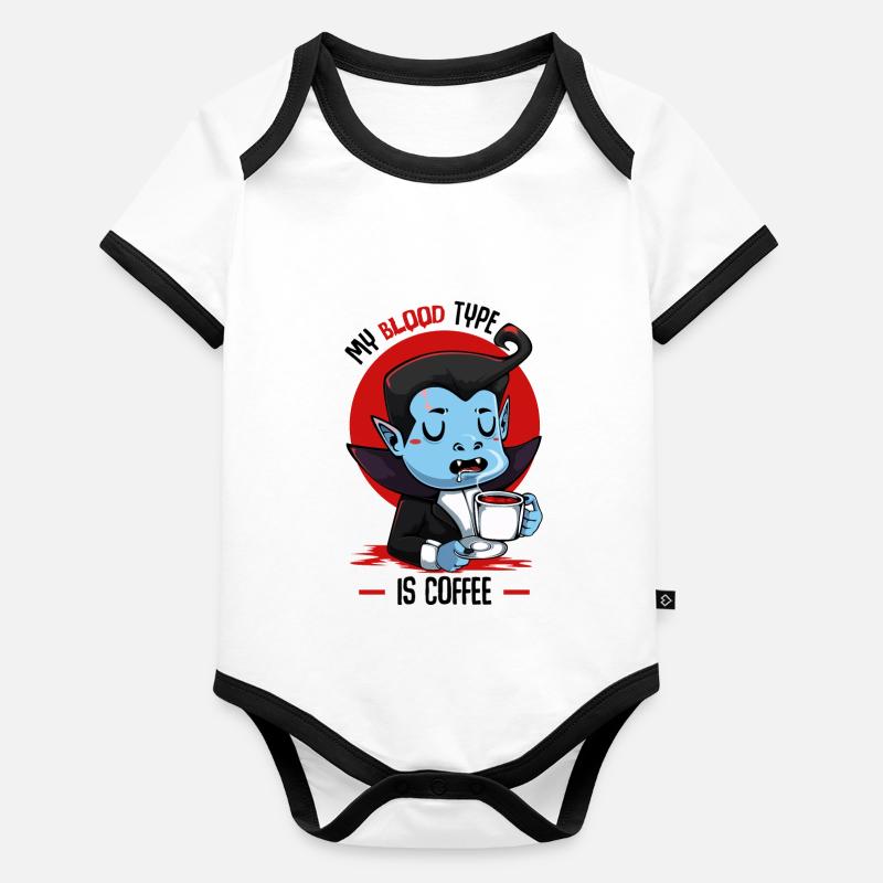 Halloween Vampire Body Bébé bio contrasté manches courtes