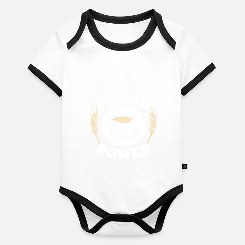 Petits gâteaux de boulanger de farine Body Bébé bio contrasté manches courtes