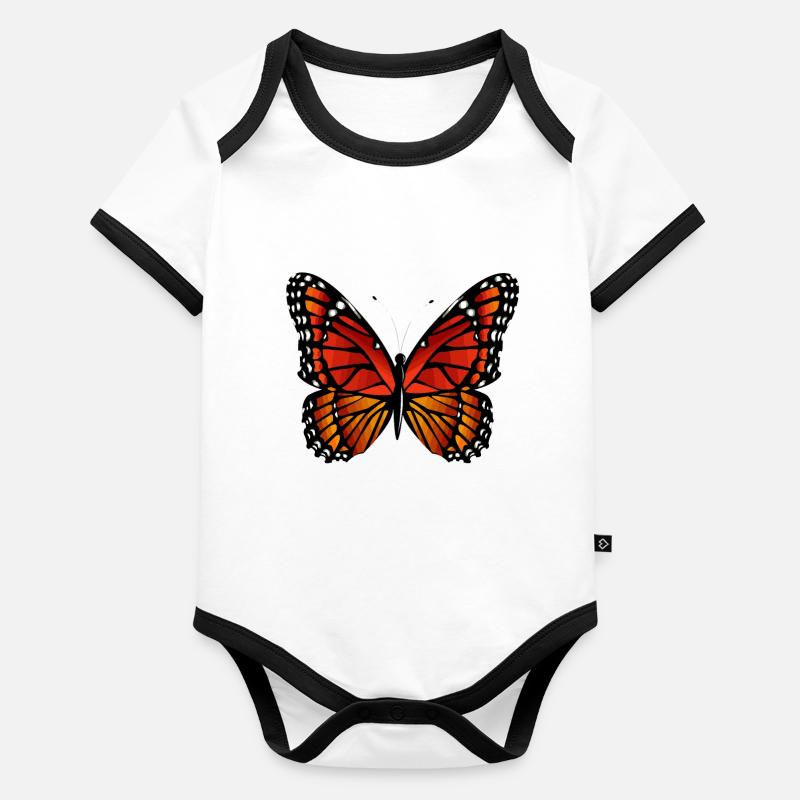 Papillon papillon Body Bébé bio contrasté manches courtes