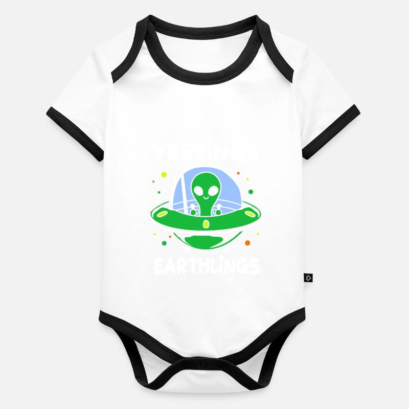Extraterrestre Body Bébé bio contrasté manches courtes